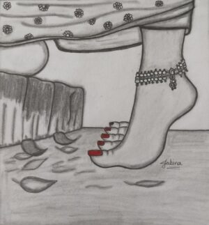 Woman's Feet wearing Anklet