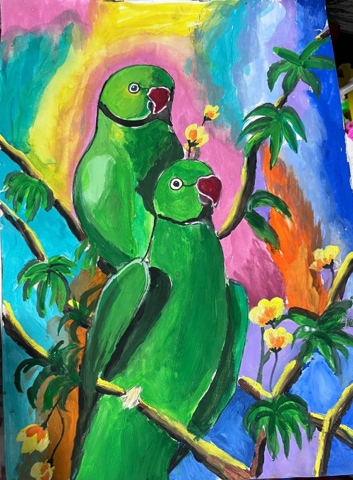 Green Parrot Pair